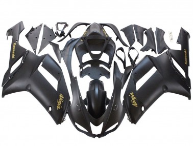 Noir Mat Jaune Logo Ninja Carénage Moto Kawasaki ZX6R 2007-2008 Pas Chère
