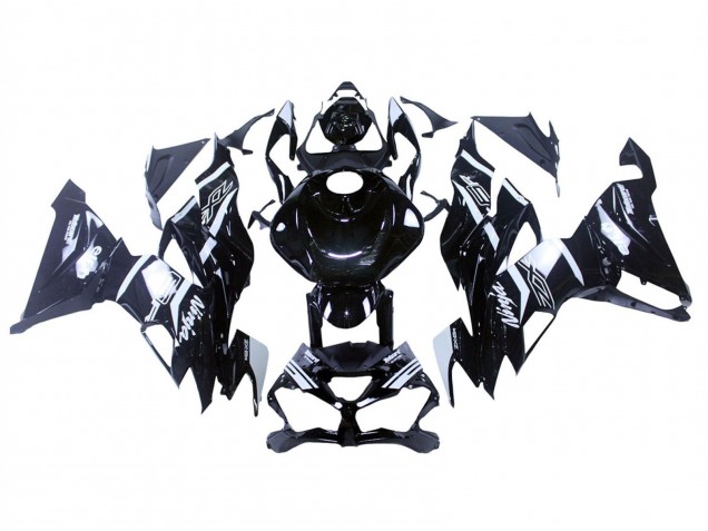Noir Brillant Blanc Carénage Moto Kawasaki ZX6R 2019-2022