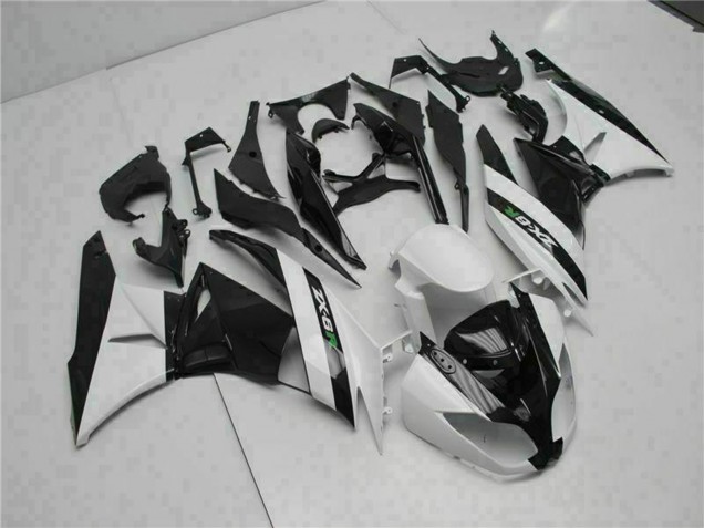 Noir Brillant Blanc Carénage Moto Kawasaki ZX6R 2009-2012