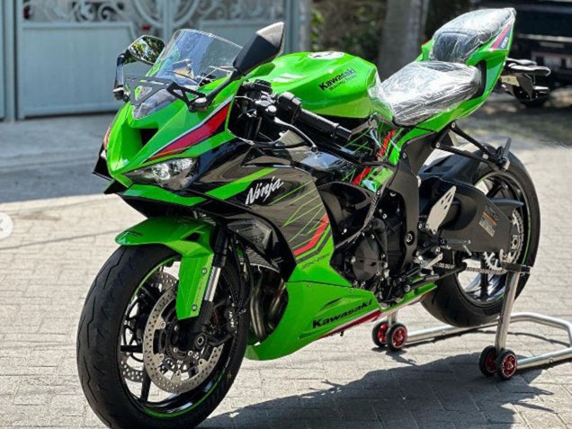 Vert Noir Brillant Rouge Carénage Moto Kawasaki ZX6R 2019-2022