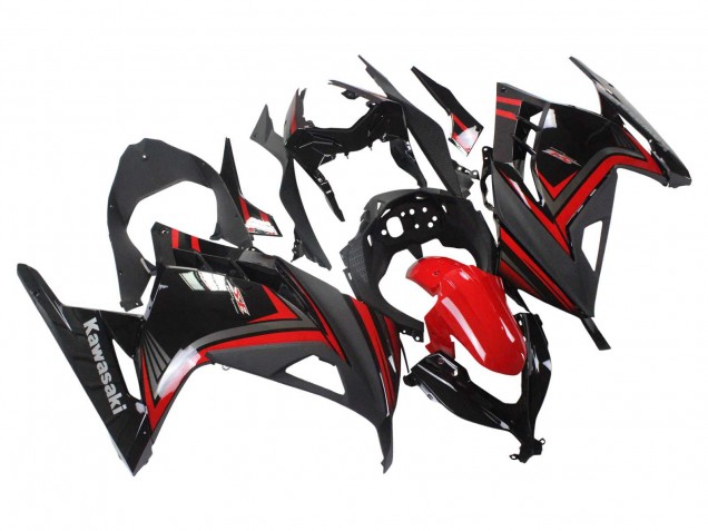 Rouge Noir Carénage Moto Kawasaki EX300 2013-2024