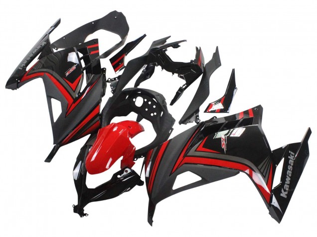 Rouge Noir Carénage Moto Kawasaki EX300 2013-2024