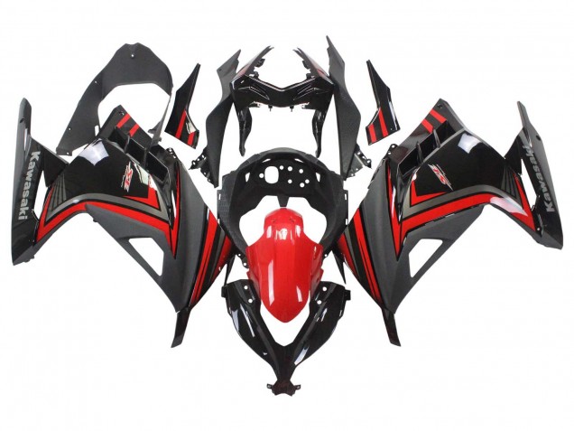 Rouge Noir Carénage Moto Kawasaki EX300 2013-2024