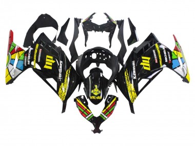 Noir Brillant Jaune Rouge Vert Bleu Blanc Carénage Moto Kawasaki EX300 2013-2024 Pas Chère