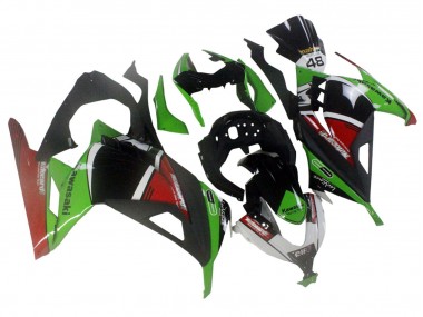 Vert Blanc Rouge Noir Elf Carénage Moto Kawasaki EX300 2013-2024 Pas Chère
