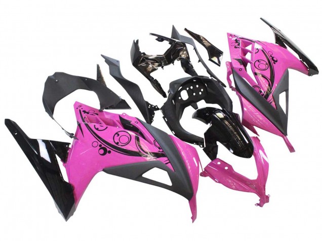 Rose Noir Carénage Moto Kawasaki EX300 2013-2024