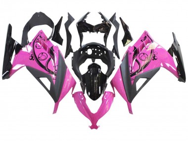 Rose Noir Carénage Moto Kawasaki EX300 2013-2024 Pas Chère