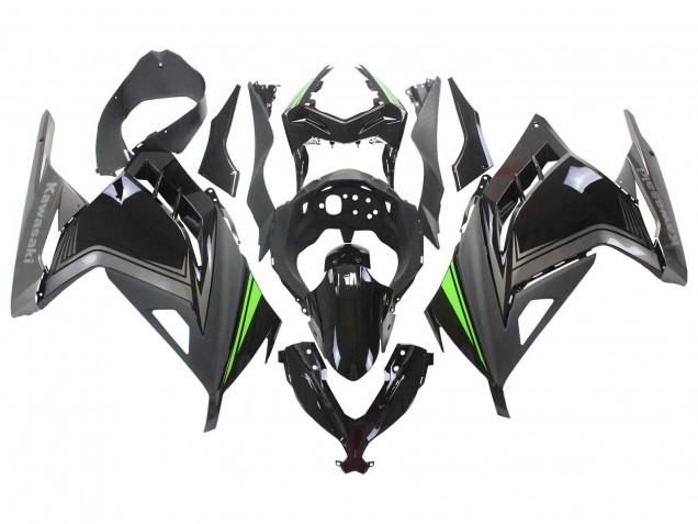 Noir Brillant Noir Mat Vert Carénage Moto Kawasaki EX300 2013-2024