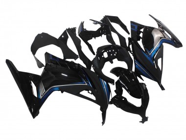 Noir Brillant Bleu Carénage Moto Kawasaki EX300 2013-2024 Pas Chère