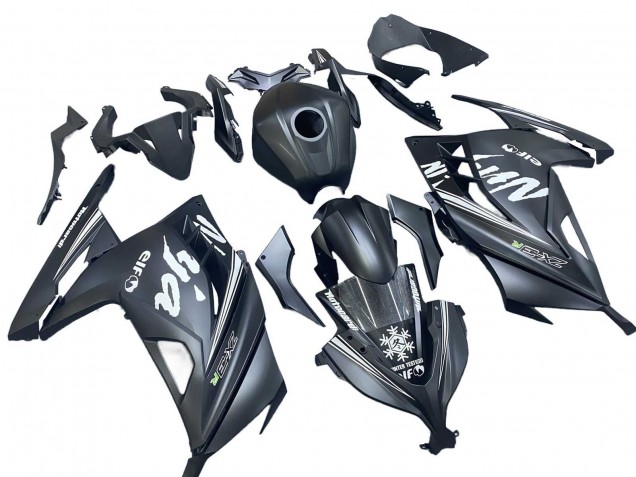 Noir Mat Blanc Elf Neige Carénage Moto Kawasaki EX300 2013-2024