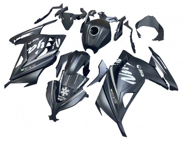 Noir Mat Blanc Elf Neige Carénage Moto Kawasaki EX300 2013-2024