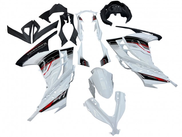 Blanc Rouge Noir Carénage Moto Kawasaki EX300 2013-2024