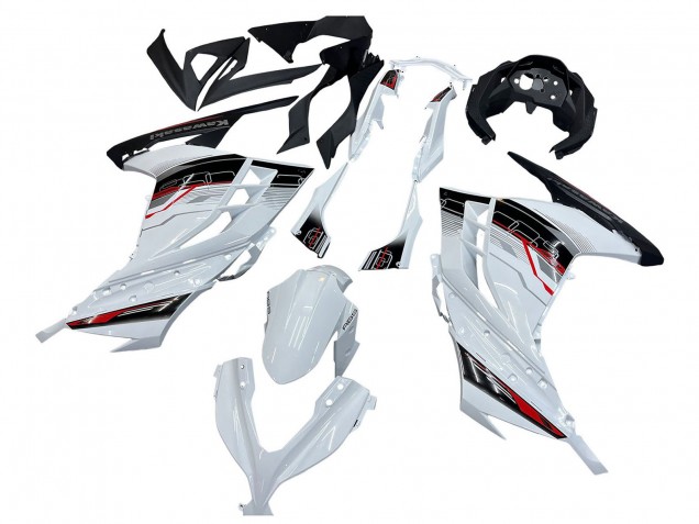 Blanc Rouge Noir Carénage Moto Kawasaki EX300 2013-2024
