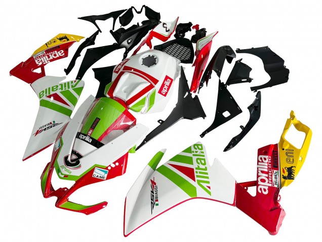 Blanc Rouge Vert Jaune Alitalia Carénages Moto Aprilia RS4 50 125 2012-2018