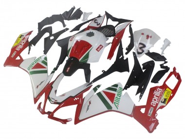 Blanc Rouge Vert Jaune Alitalia Kits Carénages Moto Aprilia RS4 50 125 2012-2018 Pas Chère