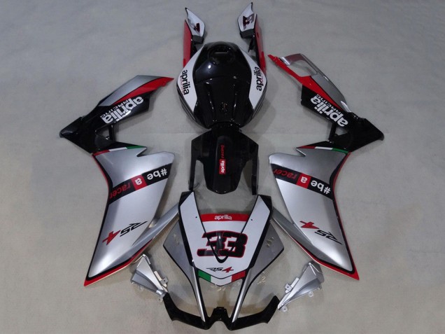 Argent Rouge Noir Brillant Carénage Moto Aprilia RS4 50 125 2012-2019