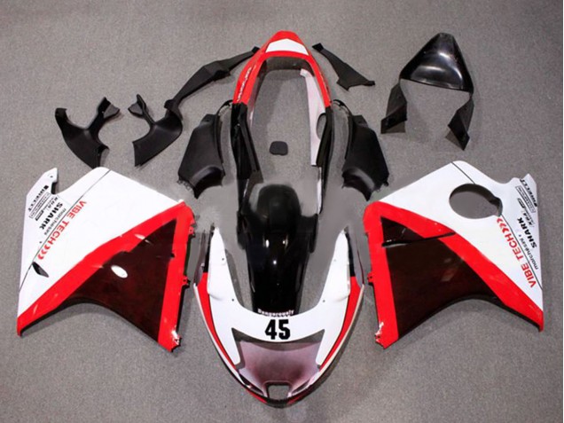 Blanc Rouge Noir Brillant Carénage Moto Honda CBR1100XX Blackbird 1996-2007