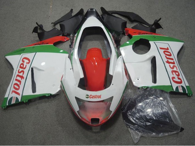 Blanc Rouge Vert Castrol Carénage Moto Honda CBR1100XX Blackbird 1996-2007