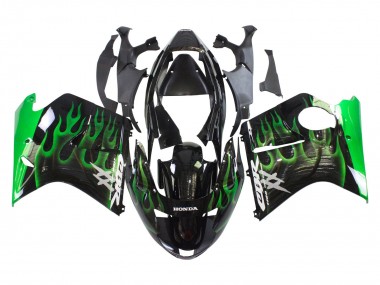 Noir Brillant Vert Flamme Carénages Moto Honda CBR1100XX Blackbird 1996-2007 Pas Chère