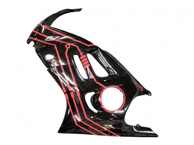 Rouge Noir Brillant Kits Carénages Moto Honda CBR600 F3 1997-1998
