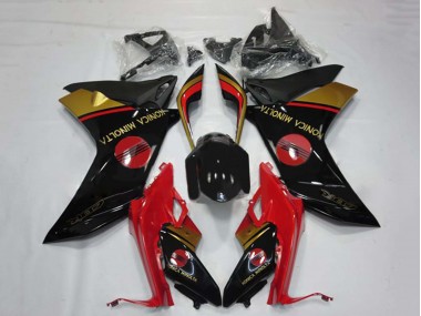 Rouge Or Noir Brillant Konica Minolta Carénage Moto Honda CBR600F 2011-2013 Pas Chère