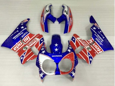 Blanc Rouge Bleu Étoile Castrol Carénage Moto Honda CBR900RR 893 1992-1993 Pas Chère