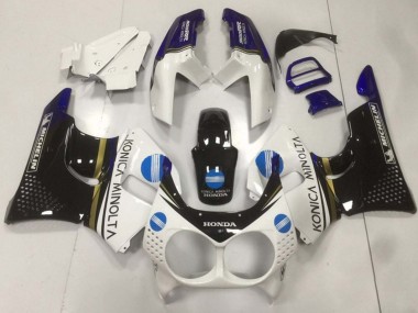 Blanc Bleu Noir Brillant Konica Minolta Carénage Moto Honda CBR900RR 893 1992-1993 Pas Chère