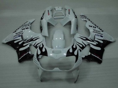 Blanc Noir Brillant Flamme Carénage Moto Honda CBR900RR 893 1994-1995 Pas Chère