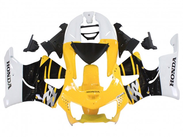 Blanc Jaune Noir Brillant Carénage Moto Honda CBR900RR 919 1998-1999