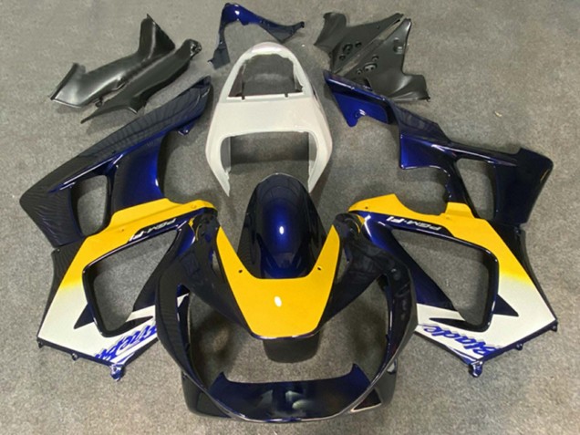 Blanc Jaune Bleu Foncé Carénage Moto Honda CBR900RR 929 2000-2001