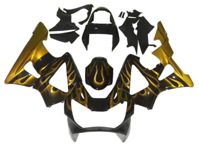 Noir Brillant Or Flamme Carénage Moto Honda CBR900RR 929 2000-2001