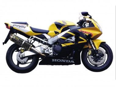 Jaune Bleu Foncé Carénage Moto Honda CBR900RR 929 2000-2001 Pas Chère