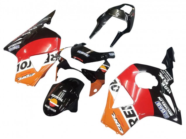 Orange Blanc Rouge Noir Brillant Repsol Kits Carénages Moto Honda CBR900RR 954 2002-2003