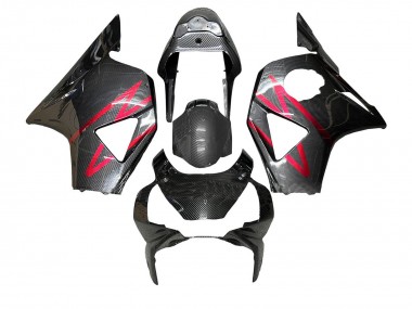 Noir Fibre de Carbone Rouge Bande Carénage Moto Honda CBR900RR 954 2002-2003 Pas Chère