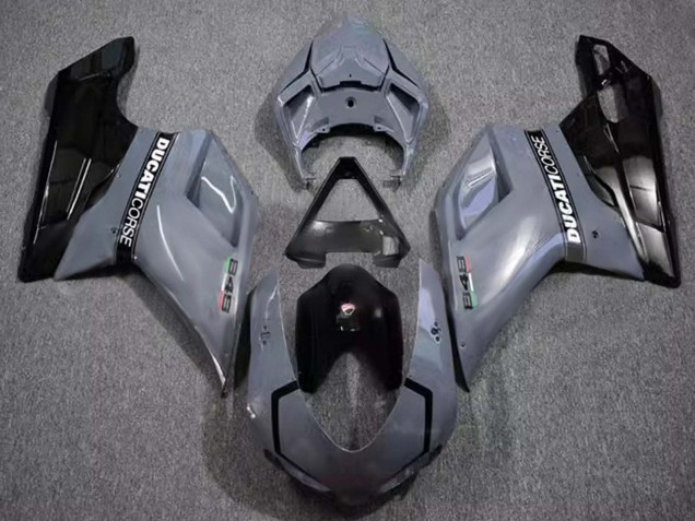 Gris Noir Brillant Corse Carénage Moto Ducati 848 2007-2014