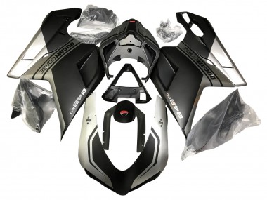 Argent Noir Mat Carénage Moto Ducati 848 2007-2014 Pas Chère