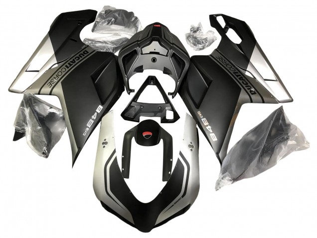 Argent Noir Mat Carénage Moto Ducati 848 2007-2014