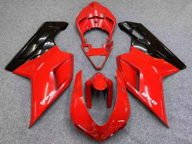 Rouge Noir Brillant Carénage Moto Ducati 848 2007-2014 Pas Chère