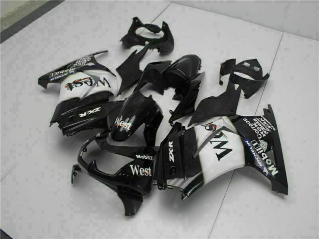 Noir Brillant Blanc West Carénage Moto Kawasaki EX250 2008-2012