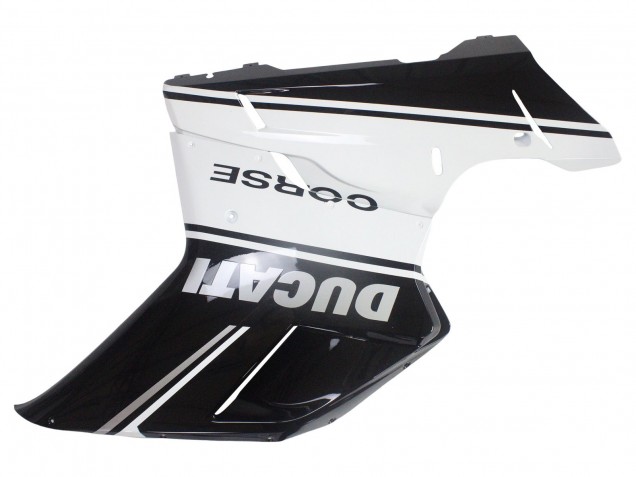 Blanc Noir Brillant Corse Carénage Moto Ducati 848/1098/1198 2007-2014