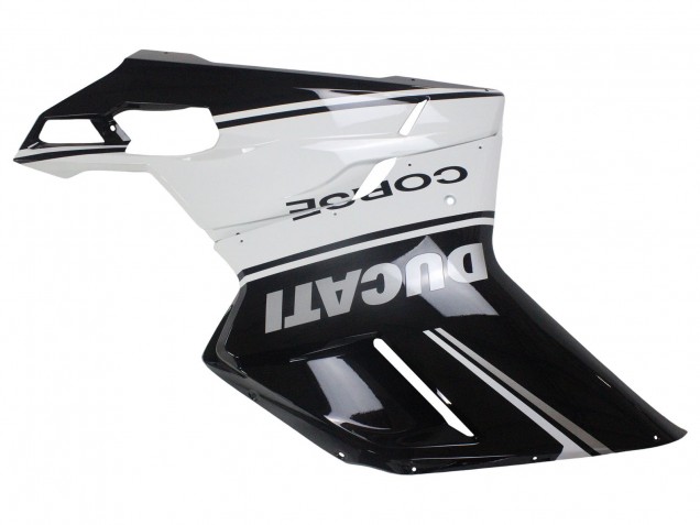 Blanc Noir Brillant Corse Carénage Moto Ducati 848/1098/1198 2007-2014