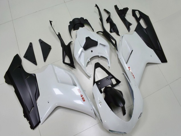 Blanc Noir Mat Carénage Moto Ducati 848 2007-2014