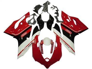 Blanc Rouge Noir Brillant Dunlop Carénage Moto Ducati Panigale 899 2011-2014 Pas Chère