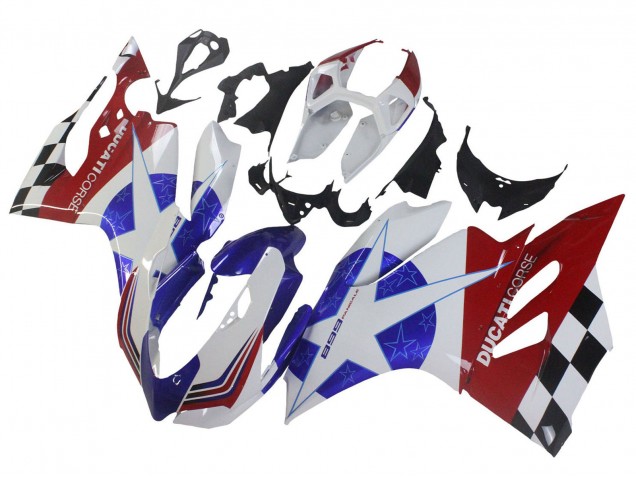 Blanc Bleu Rouge Noir Carénage Moto Ducati Panigale 899 2011-2014