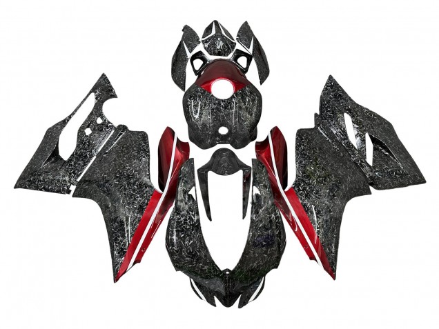Noir Fibre de Carbone Forgée Style Rouge Carénage Moto Ducati Panigale 899/1199 2011-2014