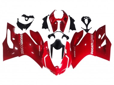 Rouge Carénages Moto Ducati 1199 2011-2014 Pas Chère