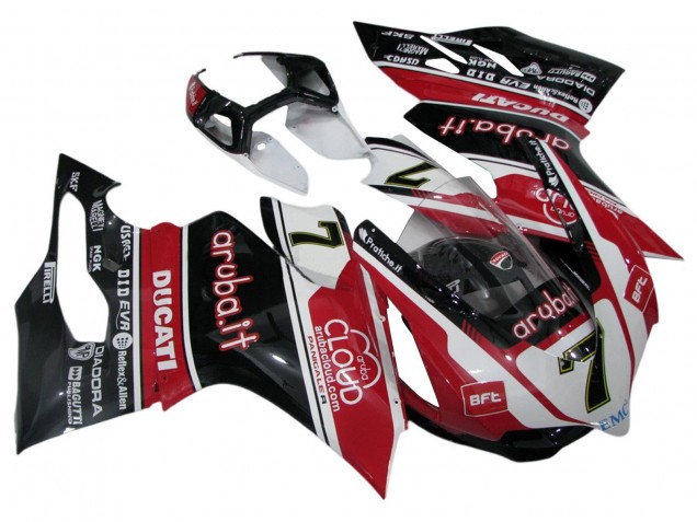 Blanc Rouge Noir Brillant Aruba.it 7 Carénage Moto Ducati Panigale 899/1199 2011-2014