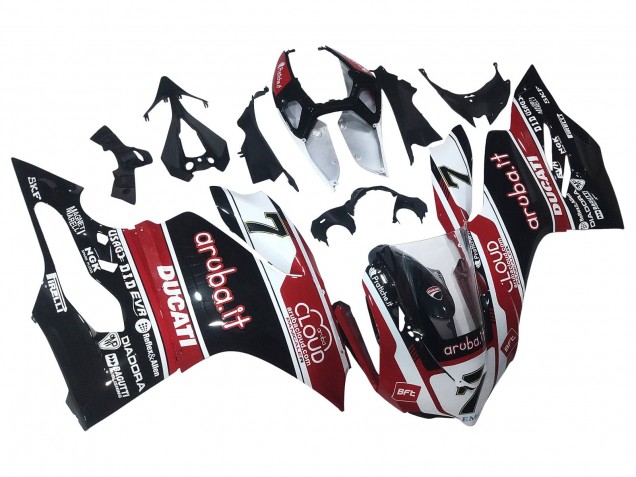 Blanc Rouge Noir Brillant Aruba.it 7 Carénage Moto Ducati Panigale 899/1199 2011-2014