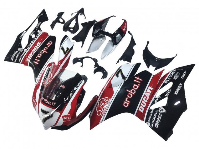 Blanc Rouge Noir Brillant Aruba.it 7 Carénage Moto Ducati Panigale 899/1199 2011-2014