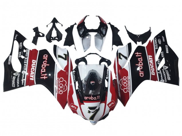 Blanc Rouge Noir Brillant Aruba.it 7 Carénage Moto Ducati Panigale 899/1199 2011-2014